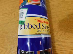 lot 14 image: Plast-O-Mat 24 in. x 20 ft. Clear Ribbed Shelf Liner