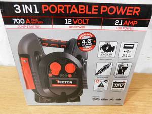 lot 74 image: Vector 700 Peak Amp Portable Car Jump Starter with USB Power Station