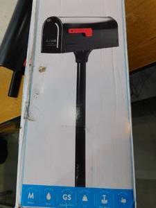 lot 92 image: Architectural Mailboxes MB1 Post Mount Mailbox and 2 in. In-Ground Post Kit Black
