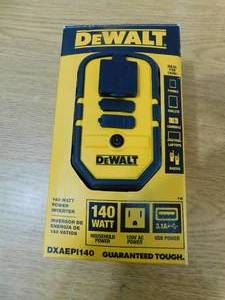 lot 108 image: DEWALT 140-Watt Portable Car Power Inverter with Dual USB Ports