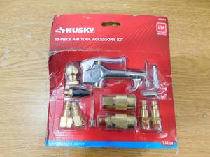 lot 117 image: Husky 13-Piece Brass Air-Compressor Accessory Kit
