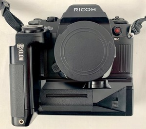 lot 46 image: Ricoh KR-30sp Program 35mm SLR Film Camera w Motor3 Drive, 2 Lenses, 2 Flash Units and More