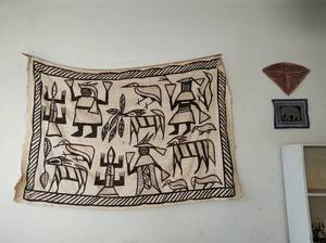 lot 62 image: Three Pieces of Handmade Fabric Dcor