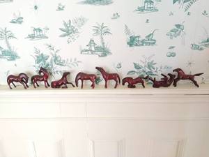 lot 36 image: Collection of Hand Carved Wood Horses