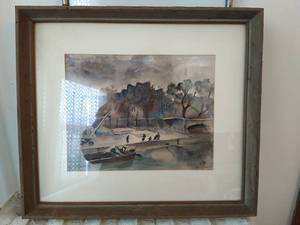 lot 110 image: Framed Original Watercolor