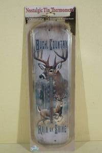 Nostalgic Tin Thermometer - Buck Country