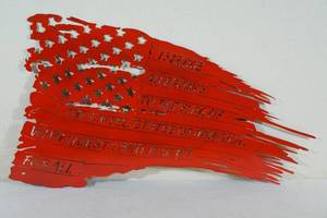 Pledge of Allegiance American Flag Laser Cut Metal Sign