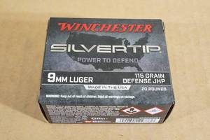 20 Winchester Silvertip 9mm Luger 115 Gr Defense JHP Ammo