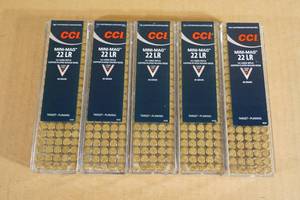 500 CCI Mini-Mag .22 LR 40 Gr CP RN Ammo
