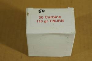 50 Wisconsin Cartridge .30 Carbine 110 Gr FMJ RN Ammo