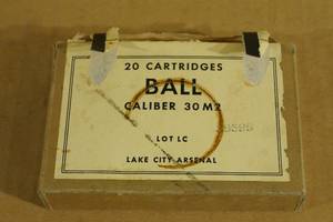 20 Lake City Arsenal .30 Caliber M2 Ball Ammo