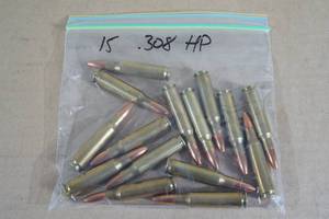 15 Reloaded .308 Win HP Ammo
