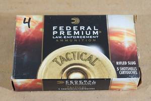 4 Federal Premium Tactical 12 Gauge 2-34 1 Oz HP Rifled Slugs
