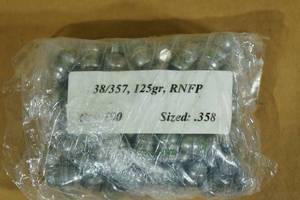 100 Cast 38357 .358 125gr RN FP Bullets