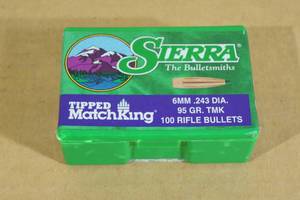 100 Sierra Tipped Match King 6mm .243 95 Gr TMK Bullets