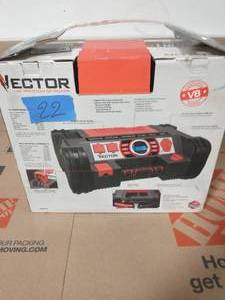 lot 22 image: VECTOR 1200 Peak Amp Portable Car Jump StarterPortable Power Station with 120 PSI Compressor and 500 Watt Power Inverter
