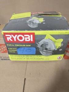 lot 40 image: RYOBI 13 Amp Corded 7-14 in. Circular Saw