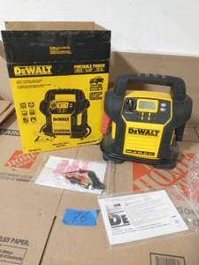lot 76 image: DEWALT 1400 Peak Amp Portable Car Jump Starter with Digital Compressor
