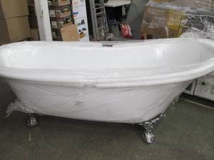 lot 1 image: resin clawfoot bathtub 69 inch x 27...