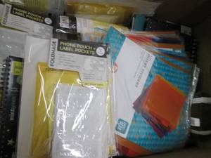 lot 11 image: box of phone pouch and label kits, ...