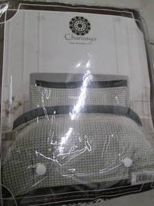 lot 47 image: chanasya black king duvet cover set...