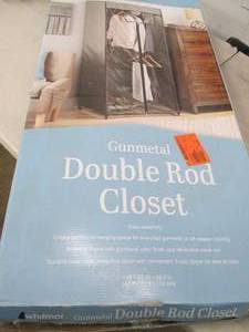 lot 56 image: whitmore gunmetal double rod closet...