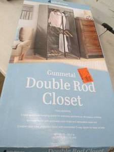 lot 57 image: whitmore gunmetal double rod closet...