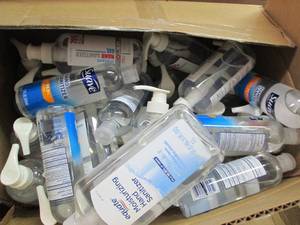 lot 113 image: box of mixed hand sanitizer ...