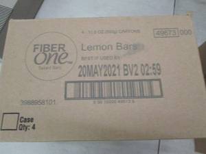 lot 153 image: case of fiber one lemon bars 4-10.6...