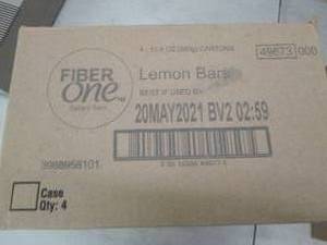lot 155 image: case of fiber one lemon bars 4-10.6...