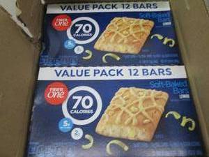lot 157 image: case of fiber one lemon bars 4-10.6...