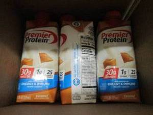 lot 195 image: case of 12 premier protein caramel d...