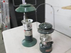 lot 244 image: 2 coleman lanterns one needs glass ...