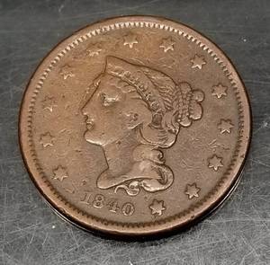 1840 US BRAIDED HAIR LARGE CENT
