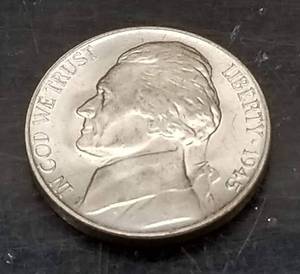 1945-D US WWII WARTIME SILVER NICKEL BU