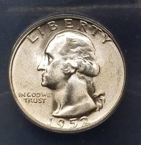 1952-S WASHINGTON QUARTER MS65 ANACS