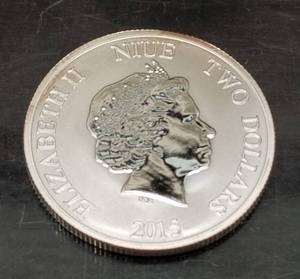 2015 NIUE $2 TURTLE 1 TROY OZ .999 FINE SILVER
