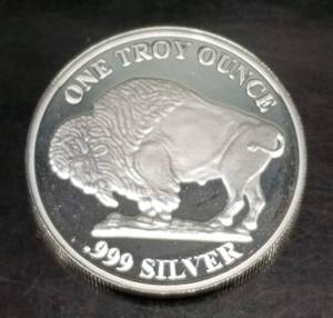 1 TROY OZ .999 FINE SILVER INDIAN BUFFALO