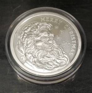 2021 CHRISTMAS SANTA 1 TROY OZ .999 FINE SILVER IN AIRTITE