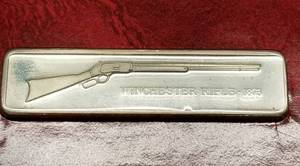 WINCHESTER RIFLE 1 TROY OZ .925 STERLING SILVER ART BAR SEALED IN ORIGINAL PACKAGE