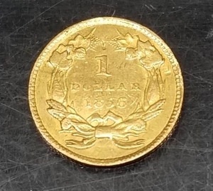 1856 slanted 5 TYPE 3 US GOLD $1 XF