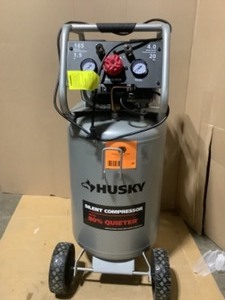 lot 20 image: Husky 20 Gal. Vertical Electric-Powered Silent Air Compressor. See Pictures