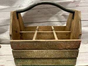 lot 5 image: Vintage Wooden Milk Carrying Crate