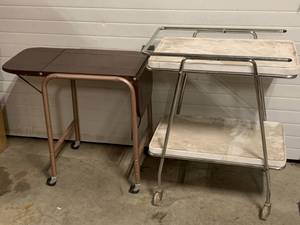 lot 14 image: Lot of Two Rolling Metal Carts