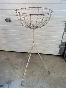 lot 36 image: Antique Metal Plant Basket 32 Tall