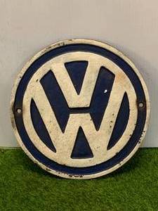 lot 52 image: Heavy Cast Iron Volkswagen VW Plaque Sign 9