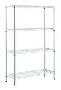 lot 24 image: HDX Chrome 4-Tier Metal Wire Shelving Unit (36 in. W x 54 in. H x 14 in. D)