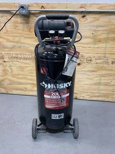 lot 11 image: HUSKY 20 Gal. 200 PSI Oil Free Portable Vertical Electric Air Compressor