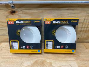 lot 67 image: HALO Lot of 2-  RL 5 in. and 6 in. White Bluetooth Smart Integrated LED Recessed Ceiling Light, Tunable CCT (2700k-5000K)