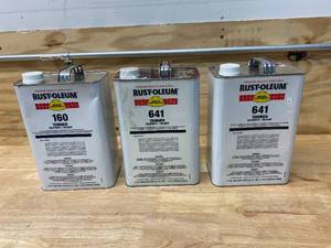 lot 76 image: RUST-OLEUM Lot of Thinner- 2 Gal of 641 and 1 Gal of 160